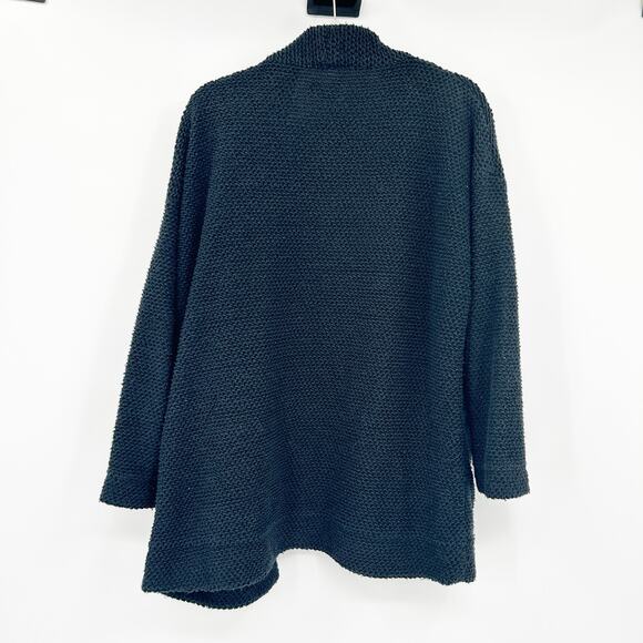 Marine Layer Womens Fall Knit Open Front Birdseye Cardigan Sweater Size‎ M Black - Picture 7 of 7